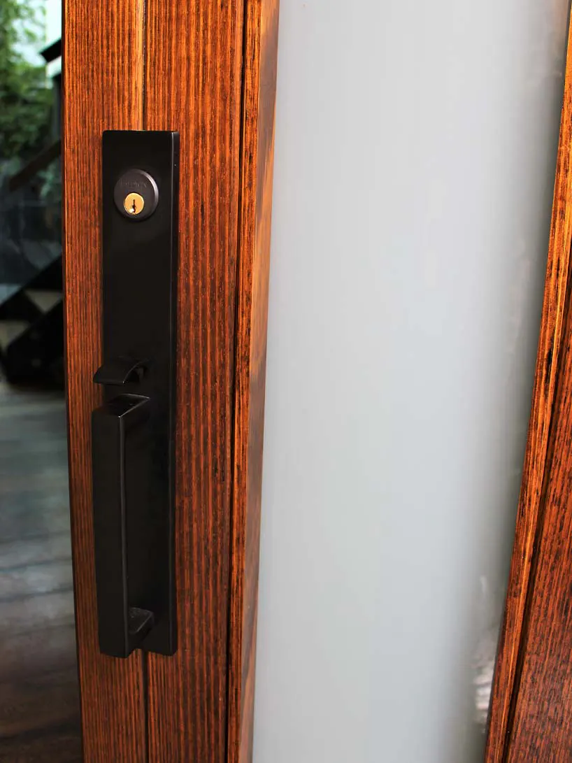 front door handle and lock
