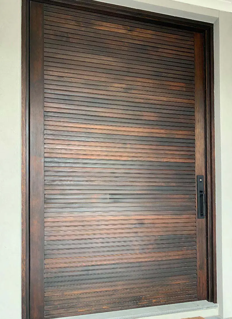 Exterior solid timber Entrance Doors with glass surrey Hills Melbourne