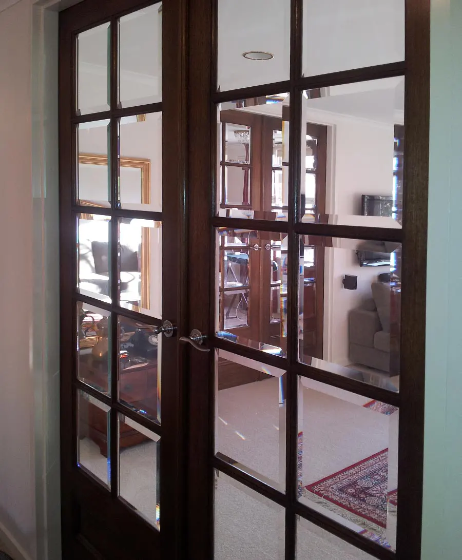 entrance doors with glass panels