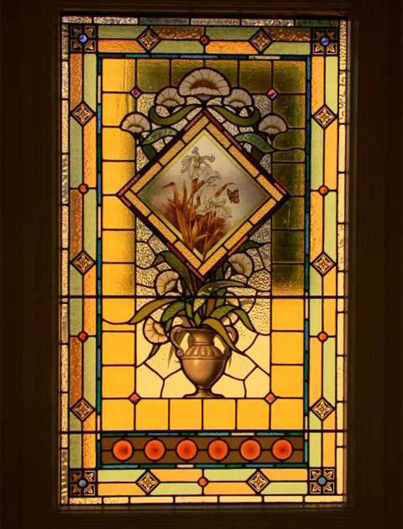 Victorian leadlight glass window